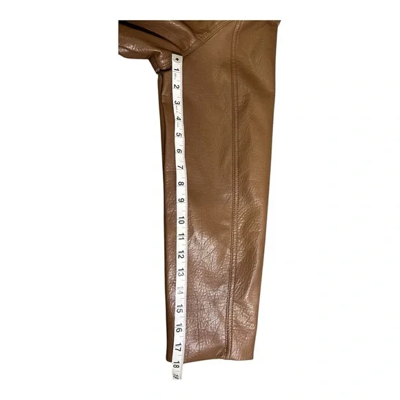 Old Navy Espresso Faux Leather Belted Biker Jacket XL - Picture 10 of 13